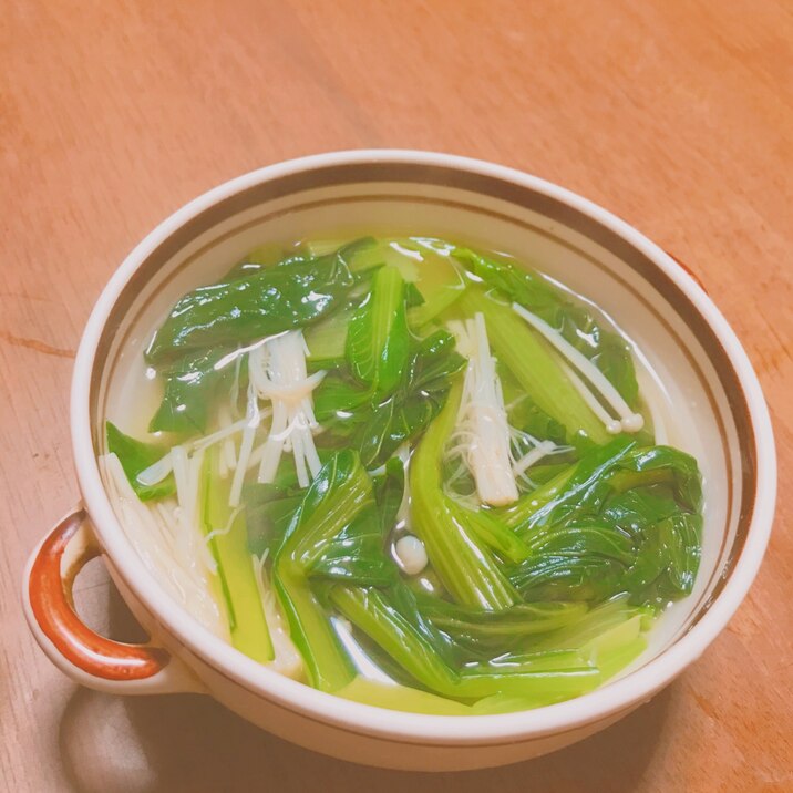 小松菜とえのきのほろほろ中華スープ